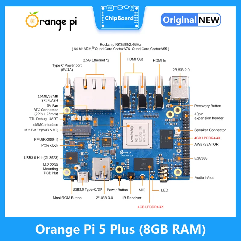 Scheda computer SSD esterna Wi - Orange Pi 5 Plus 16Gb recensione e prezzo